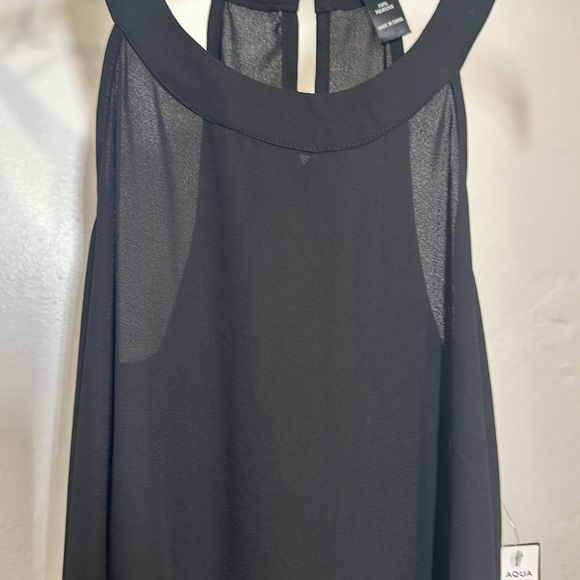 Aqua Women’s Black Sleeveless Top Strings Black NEW W TAGS size XS - Picture 3 of 12